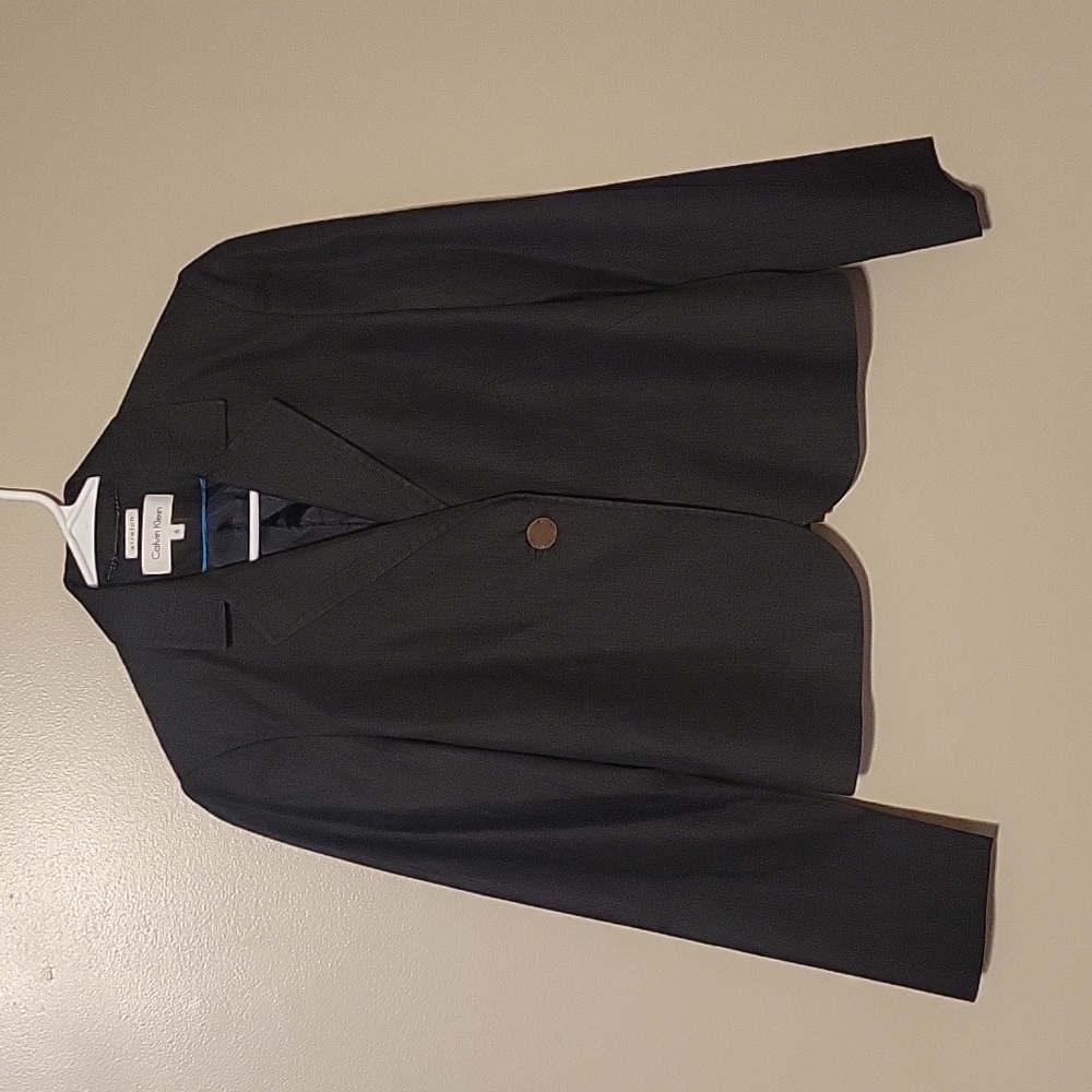 Calvin Klein Blazer Short Longsleeve Black Denim Color Womens Size 6